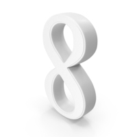 White Number 8 PNG & PSD Images