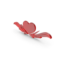 Red Glass Heart Decorative Floral Frame PNG & PSD Images