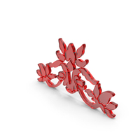 Red Glass Floral Design PNG & PSD Images