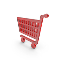 Red Glass Shopping Cart Symbol PNG & PSD Images