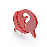 Red Glass Question Mark Chat Symbol PNG & PSD Images