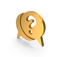 Gold Question Mark Chat Symbol PNG & PSD Images