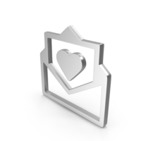 Silver Heart Mail Symbol PNG & PSD Images