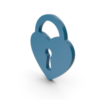 Blue Heart Lock Symbol PNG & PSD Images