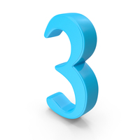 Blue Number 3 PNG & PSD Images