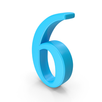 Blue Number 6 PNG & PSD Images