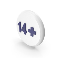 White & Blue 14+ Age Restriction Coin PNG & PSD Images