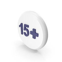 White & Blue 15+ Age Restriction Coin PNG & PSD Images