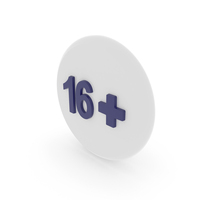 White & Blue 16+ Age Restriction Coin PNG & PSD Images