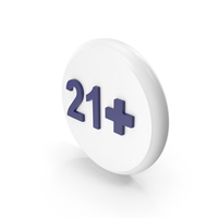 White & Blue 21+ Age Restriction Coin PNG & PSD Images