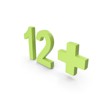 Green 12+ Age Restriction Symbol PNG & PSD Images