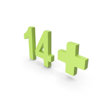 Green 14+ Age Restriction Symbol PNG & PSD Images