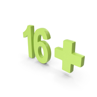 Green 16+ Age Restriction Symbol PNG & PSD Images
