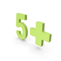 Green 5+ Age Restriction Symbol PNG & PSD Images