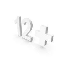 White 12+ Age Restriction Symbol PNG & PSD Images