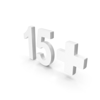 White 15+ Age Restriction Symbol PNG & PSD Images