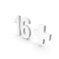 White 16+ Age Restriction Symbol PNG & PSD Images