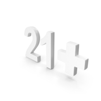 White 21+ Age Restriction Symbol PNG & PSD Images