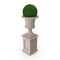 Stone Planter With Bush PNG & PSD Images