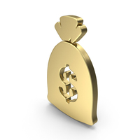 Money Dollar Bag Symbol Gold PNG & PSD Images