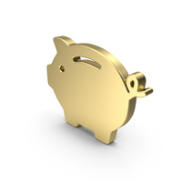 Gold Piggy Bank Symbol PNG & PSD Images