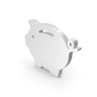Piggy Bank Symbol White PNG & PSD Images
