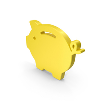 Piggy Bank Symbol Yellow PNG & PSD Images