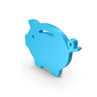 小猪银行符号蓝色PNG和PSD图像
