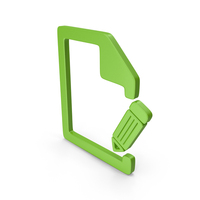 Document Paper Write Pencil Pen Symbol Green PNG & PSD Images