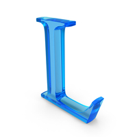 Blue Glass Times Roman Capital Alphabet L PNG & PSD Images