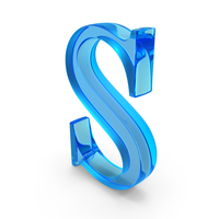 Blue Glass Times Roman Capital Alphabet S PNG & PSD Images