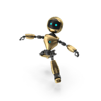 Gold & Black Jumping Robot PNG & PSD Images