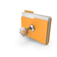 Orange Stylized Folder With Key PNG & PSD Images