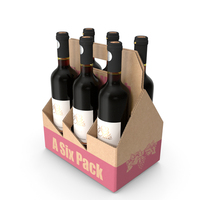 Cardboard Bottle Carrier With Wine PNG & PSD Images