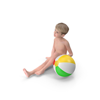 Sitting Child Boy Beach Style PNG & PSD Images