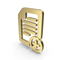 Add Digital Document Symbol Gold PNG & PSD Images