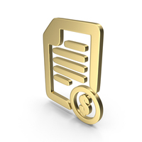 Gold Dollar Document Symbol PNG & PSD Images