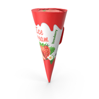 Cone Ice Cream Package Mockup Strawberry PNG & PSD Images