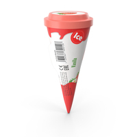 Cone Ice Cream with Cap Mockup Strawberry PNG & PSD Images