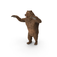 Cartoony Bear Creature Menacing Pose PNG & PSD Images
