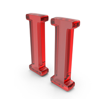 Red Glass Roman Number II PNG & PSD Images