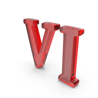 Red Glass Roman Number VI PNG & PSD Images