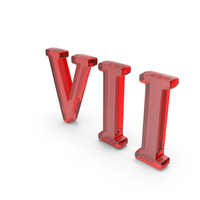 Red Glass Roman Number VII PNG & PSD Images