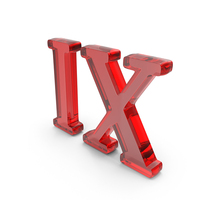 Red Glass Roman Number IX PNG & PSD Images