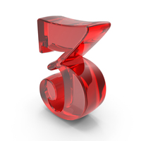 Red Glass Number 3 PNG & PSD Images