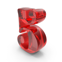 Red Glass Number 5 PNG & PSD Images