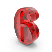 Red Glass Number 6 PNG & PSD Images