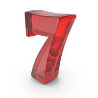 Red Glass Number 7 PNG & PSD Images