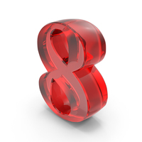 Red Glass Number 8 PNG & PSD Images