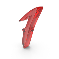 Red Glass Number 1 PNG & PSD Images